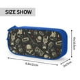 thumbnail image 4 of TEQUAN Large Capacity Pencil Case, Skull Rock and Roll Music Pattern Pencil Pouch 2 Compartments Pencil Bag (Blue), 4 of 7