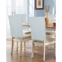nqOlkjepod Blue Striped Chair Covers Set of 4, Decorative Chair Back Cover, Blue White Stripes Farmhouse Dining Room Chair Slipcovers Removable Chair Protectors Covers for Party Banquet