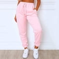 thumbnail image 3 of Liacowi Women's Solid Sweatpants Drawstring Jogger Sweat Pants Cinch Bottom Casual Elastic Waist Workout Trousers, 3 of 10