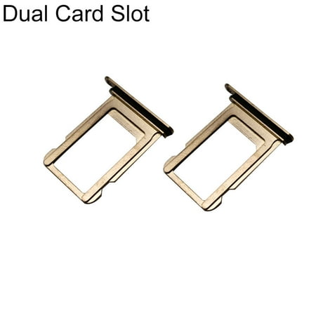 Image of Grofry Replacement Metal Phone Single/Dual Slot SIM Card Holder Tray Golden 2Pack Dual Card Slot