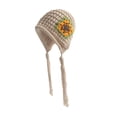 thumbnail image 3 of Segolike Women Knitted Hat Outdoor Winter Handmade Cute Skull Caps Trendy Soft Beanie Hat Beige, 3 of 8