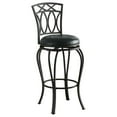 thumbnail image 2 of Black Metal Swivel Bar Stool with Faux Leather Cushion - Kitchen Counter Stool for Dining, 2 of 5