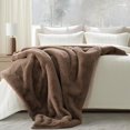 thumbnail image 2 of EVERGRACE Luxury Soft Faux Chinchilla Fur Throw Blanket for Couch, Warm Thick Heavy Winter Throw Blanket 1220GSM for Bed, Fluffy Cozy Mink Blanket with Reversible Velvet, Tawny Mink, 60''x80'', 2 of 8