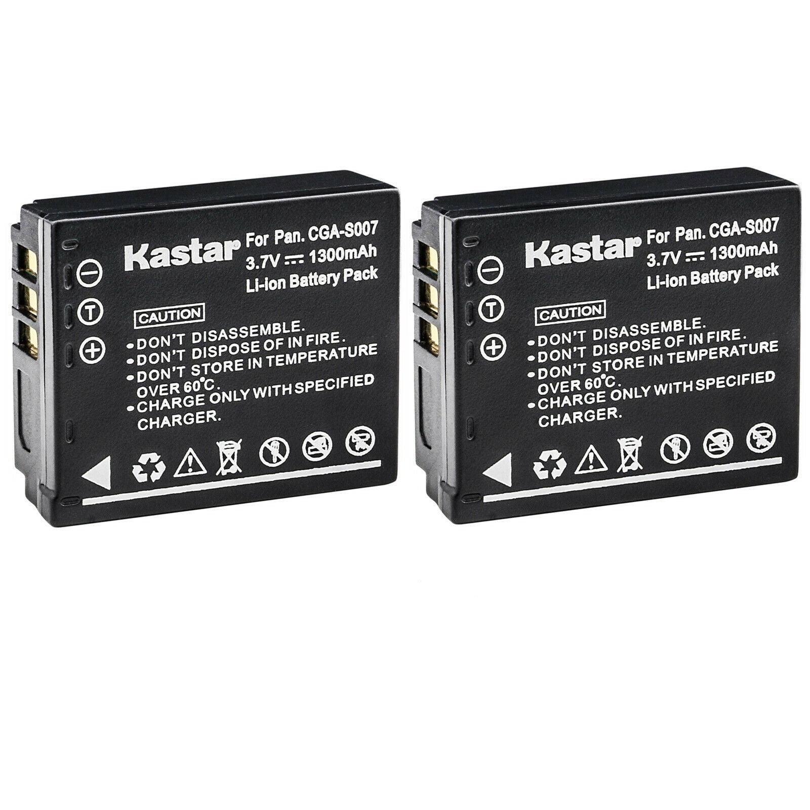 Kastar 2-Pack CGA-S007 Battery Replacement for Panasonic DMC-TZ11, Lumix DMC-TZ15, DMC-TZ50, Lumix DMC-TZ50K, Lumix DMC-TZ50S Camera Walmart.com