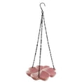 thumbnail image 2 of Hanging Bird Feeder, Tray Bird Feeder, Bird Feeder for Outside Wild Birds, Pink Outdoor Decor, 18X9X1.5 Inch 1Pc Flower-Shaped Small Plastic Pink Tray, Hangs with Durable Metal, 2 of 7