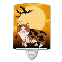 Caroline's Treasures BB4449CNL Halloween Manx Cat Ceramic Night Light, 6x4x3", multicolor