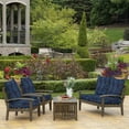 thumbnail image 4 of ARDEN Outdoor Deep Seat Cushion Set (2-Pack), 22 in x 24 in, Weather-Proof, Rain-Proof, Fade Resistant Patio Cushion for Chair, Sofa, and Couch Sapphire Liberty Mosaic, 4 of 8