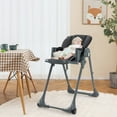 thumbnail image 4 of Gymax Chaise Haute pour Bébé avec 7 Hauteurs et 3 Repose-Pieds, Porte-Gobelet Réglable, 2 Roues, 4 of 10