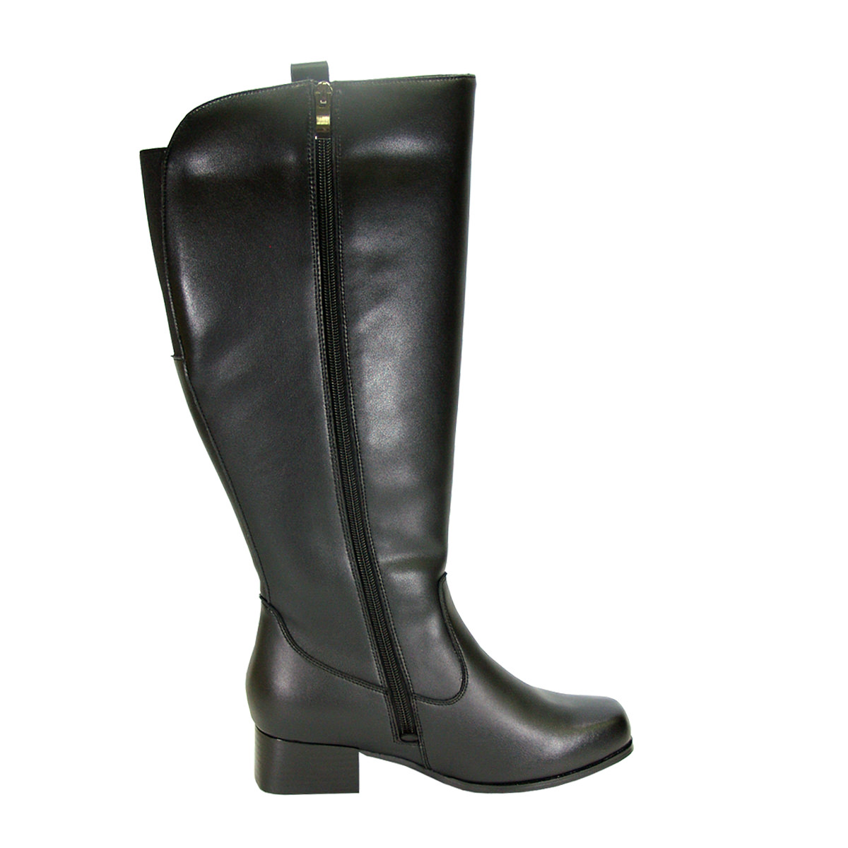 PEERAGE Carolyn Women Wide Width Wide Calf Leather Riding Boots BLACK 9