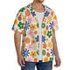 thumbnail image 2 of Fotbe Groovy Daisy Flowers Camisa Estampada de Manga Corta para Hombre, Casual de Verano, Estilo Playero, Sin Arrugas-XX-Large, 2 of 5