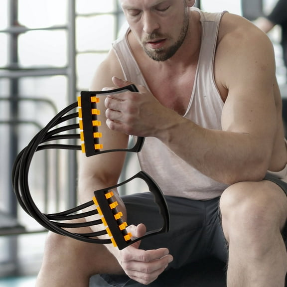 SEWCHICS Black Fitness Pull Rope with Elastic Strap Portable Gym Accessory for Daily Workout