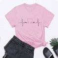 thumbnail image 5 of Duoif T Shirts for Women Ladies Spring Summer Solid Color Printed Casual Comfortable Women's Tops Short Sleeve Tops Spring Tops for Women Pink XL, 5 of 6