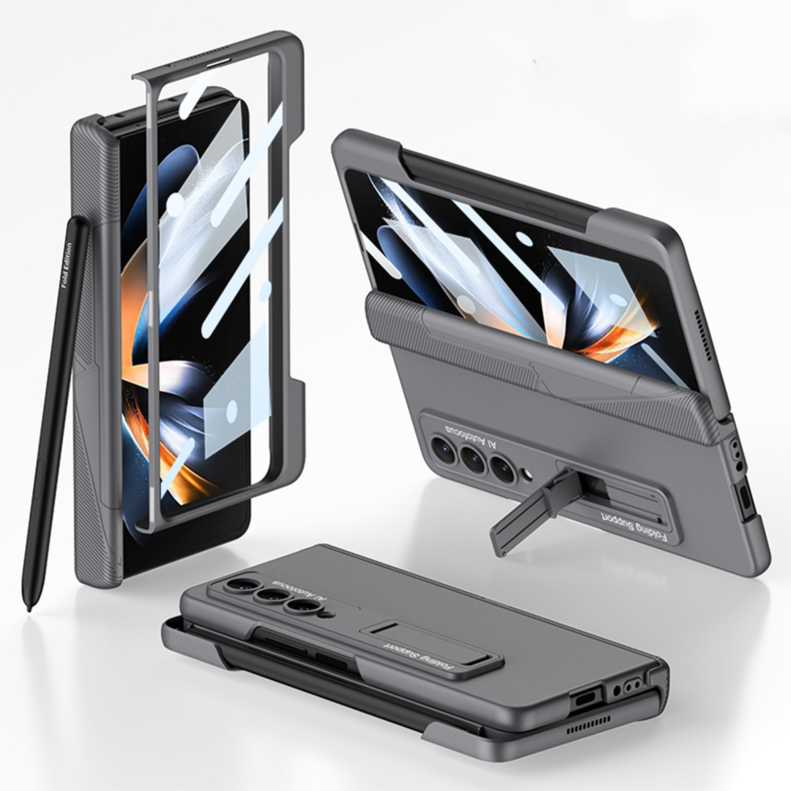 ELEHOLD Rugged Folding Case for Samsung Galaxy Z Fold 4 Hinged