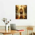 thumbnail image 2 of Nawypu Lion And Lamb Wall Art Vintage Framed Artwork Lion Of Judah Wall Art Canvas Abstract Painting Christian Posters Decorations For Bedroom Framed, 2 of 4