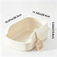 thumbnail image 3 of LOWLHOME Cat Litter Tray Semi Enclosed Cat Litter Box with Open Top Detachable Easy to Clean Litter Pan Indoor Cats Anti Splashing Pet Supplies Spacious, Beige, 3 of 7