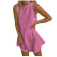 thumbnail image 1 of Cameland Robe d'Été pour Femmes Robe de Plage Couleur Unie Sans Manches Décontractée Ample, 1 of 5
