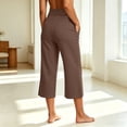 thumbnail image 5 of Cekizud Capris for Women with Pockets High Waisted Yoga Capris Straight Leg Casual Workout Cropped,Sizes S-3XL, 5 of 8