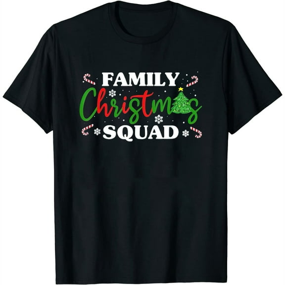 100% cotton tshirts men tee Christmas Family Squad Shirts, Men Women s Xmas Matching T-Shirt Black