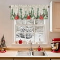 thumbnail image 2 of Christmas Valances for Windows, 54 x 18in, Poinsettia Snowflakes Linen Pine Cone Pine Needle Rod Pocket Kitchen Valance Curtain Light Filtering Window Treatments for Living Room Bedroom, 1 Panel, 2 of 7