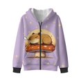 thumbnail image 4 of Pzuqiu Capybara Hoodie Sweatshirt Size L for Girls Warm Fleece Full Zip Hooded Kids Sweatshirt Fashion Hoodies with Pocket Sweatshirts Long Sleeve for Kids Toddlers, 4 of 7
