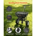 thumbnail image 5 of Walk-Behind Spreader, 12ft Spreading Width, Push Broadcast Spreader with 13" All-Terrain Tires, Adjustable Flow Control, 130lbs Capacity Hopper, Lawn Spreaders for Fertilizer Seed Ice Melt, 5 of 6