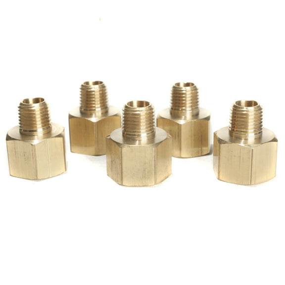 LTWFITTING Brass Pipe 1/2" Female x 1/4" Male NPT Adapter Fuel Gas Air(Pack of 5)
