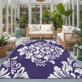 thumbnail image 2 of Area Rugs 5'x7', Purple Boho Carpet Runner Indoor Outdoor Rugs Home Decor Aesthetic, Vintage Classic Bohemia Flower Textured Non Slip Mats Washable Accent Rug for Living Room Bedroom, 2 of 8