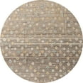 thumbnail image 1 of Ahgly Company Machine Washable Indoor Round Abstract Dark Almond Brown Area Rugs, 7' Round, 1 of 7