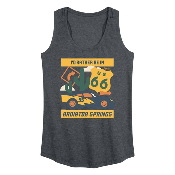 Cars - I'd Rather Be In Radiator Springs - Women's Racerback Graphic Tank