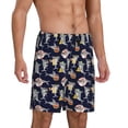 thumbnail image 2 of Fuzoiu Sharks In Sunglasses Print Pajama Shorts for Men, Men's Pajama Bottoms,Mens Lounge Sleepwear,Pajama Pants with Pocket-4X-Large, 2 of 6
