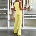 thumbnail image 5 of Busydd Business Casual Outfits for Women Round Neck Button Front Vest and Pant Suits Fall Fashion Solid Color Two Piece Sets S, 5 of 7
