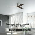 thumbnail image 4 of Matthews Fan Company IR3H-BP-WA-42 Irene 42" Brushed Pewter Hugger Ceiling Fan with 3 Walnut Blades, Remote and Wall Control, Indoor/Outdoor Damp Rated, 4 of 6