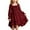 Z3 Red, variant on Krdevn Girls Dresses Casual Long Sleeve Backless Dress with Waist Tie for Outdoor Spring Fall,6-7 Years