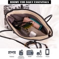 thumbnail image 6 of Spencer Women Lady Large Tote Bag Handbags PU Leather Hobo Shoulder Bags Top Handle Satchel Purse, White, 6 of 9