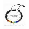 thumbnail image 3 of Pulseras Parejas Piedras Volcanicas 7 Chakras Xtellar Color Negro Diámetro 19 cm, 3 of 4
