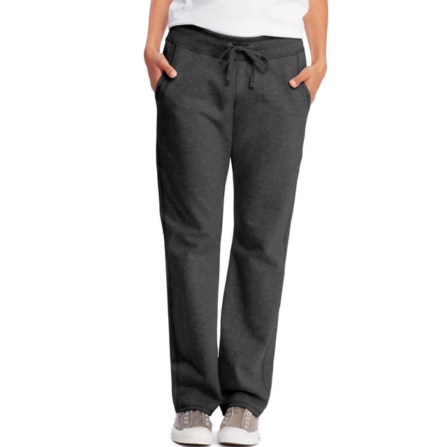 Hanes Pantalon à Poches en Éponge Française pour Femmes, 2TG, Charbon Chiné