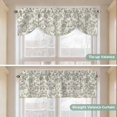 thumbnail image 5 of Tie Up Valance Farmhouse Sage Green Valances for Windows Vintage Flower Leaf Botanical Balloon Shade Valance Window Treatment Short Curtain Valances for Living Room Kitchen Bedroom Bathroom 42"x12", 5 of 8