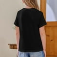 thumbnail image 3 of Inglocry Girls Short Sleeve T Shirts Kids Summer Tops Crewneck Basic Graphic Tees Cute Tops For Teens 5-14 Years Black 2-3Y, 3 of 4