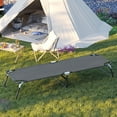 thumbnail image 3 of Patiojoy Folding Camping Cot for Adults Portable Lounge Chair with Breathable Oxford Fabric Sturdy U-shaped Legs, 3 of 8