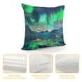 thumbnail image 4 of Orinice Aurora Mountains Lake Graphic Decorative Pillow Cover for Home Couch Living Room Bed Sofa 24x24in, 4 of 5
