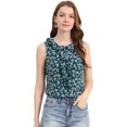 thumbnail image 1 of INSPIRE CHIC Women's Ruffle Chiffon Sleeveless Floral Top, 1 of 6