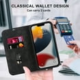 thumbnail image 5 of Dteck Wallet Phone Case for iPhone 14 Pro Max RFID Blocking Credit Card Holder Kickstand Folio Flip Cover with Magnetic Closure, Black, 5 of 9