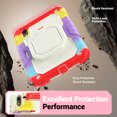 thumbnail image 4 of Case for iPad Mini 7 2024/Mini 6 2021 8.3 inch 7th/6th Gen, 360 Rotating Stand Handle Shoulder Strap Heavy Duty Shockproof Cover, Rainbow Red, 4 of 7