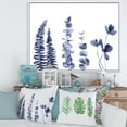 thumbnail image 2 of Designart 'Navy Blue Eucalyptus On White I' Traditional Framed Canvas Wall Art Print, 2 of 5