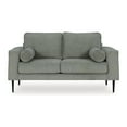 thumbnail image 6 of Benjara Haez 60 Inch Loveseat, 2 Bolster Pillows, Chevron, Light Gray Polyester-Color:Light GrayMaterial, 6 of 6