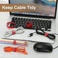 thumbnail image 5 of Uxcell 100Pcs Reusable Self-Gripping Cable Ties, 6" Hook and Loop Wire Organizers for Power Cords, Data Cables, TV/PC Wires, Chargers - Adjustable & Durable Fabric Straps(Yellow), 5 of 7