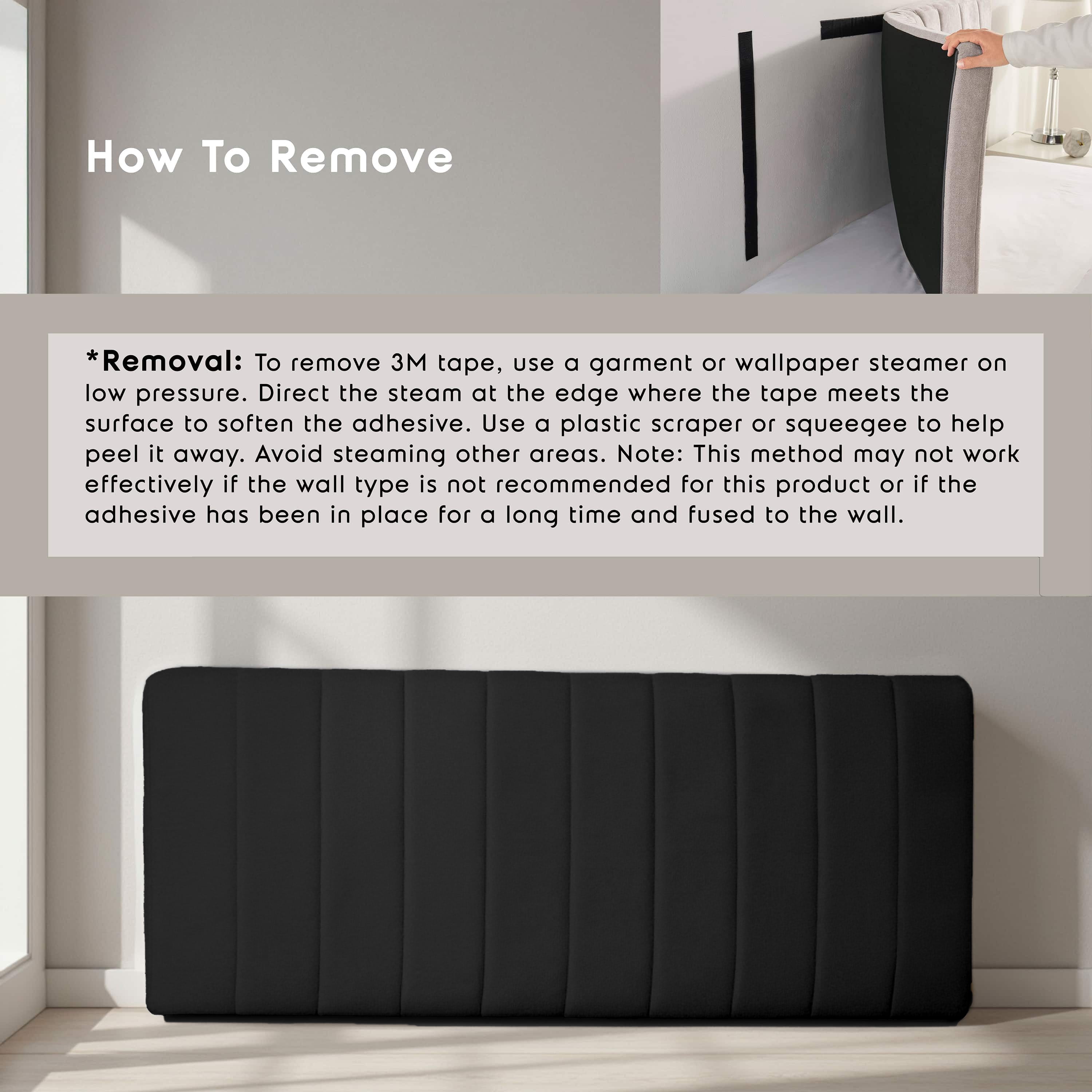 Lammlaoe King Headboard Only, Upholstered Wall Mounted, Peel and Stick Installation, Sound Reducing 3D Panel Design, Easy Assembly, Black
