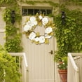 thumbnail image 3 of Outfmvch Room Decor Artificial & Flowers Spring Leaf Wreath Artificial Home Decoration Wreath Front Door Flowers, 3 of 9