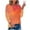 Orange, variant on Womens Tops 3/4 Sleeve Round-Neck Print Casual Outing Blouses Orange S