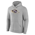 thumbnail image 2 of Men's Lamar Jackson Gray Baltimore Ravens Icon Player Name & Number Pullover Hoodie, 2 of 3